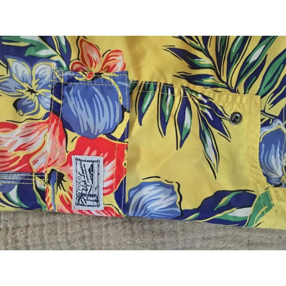 Polo Ralph Lauren Mens Floral Beachwear Swim Trunks size L beach resort cruise